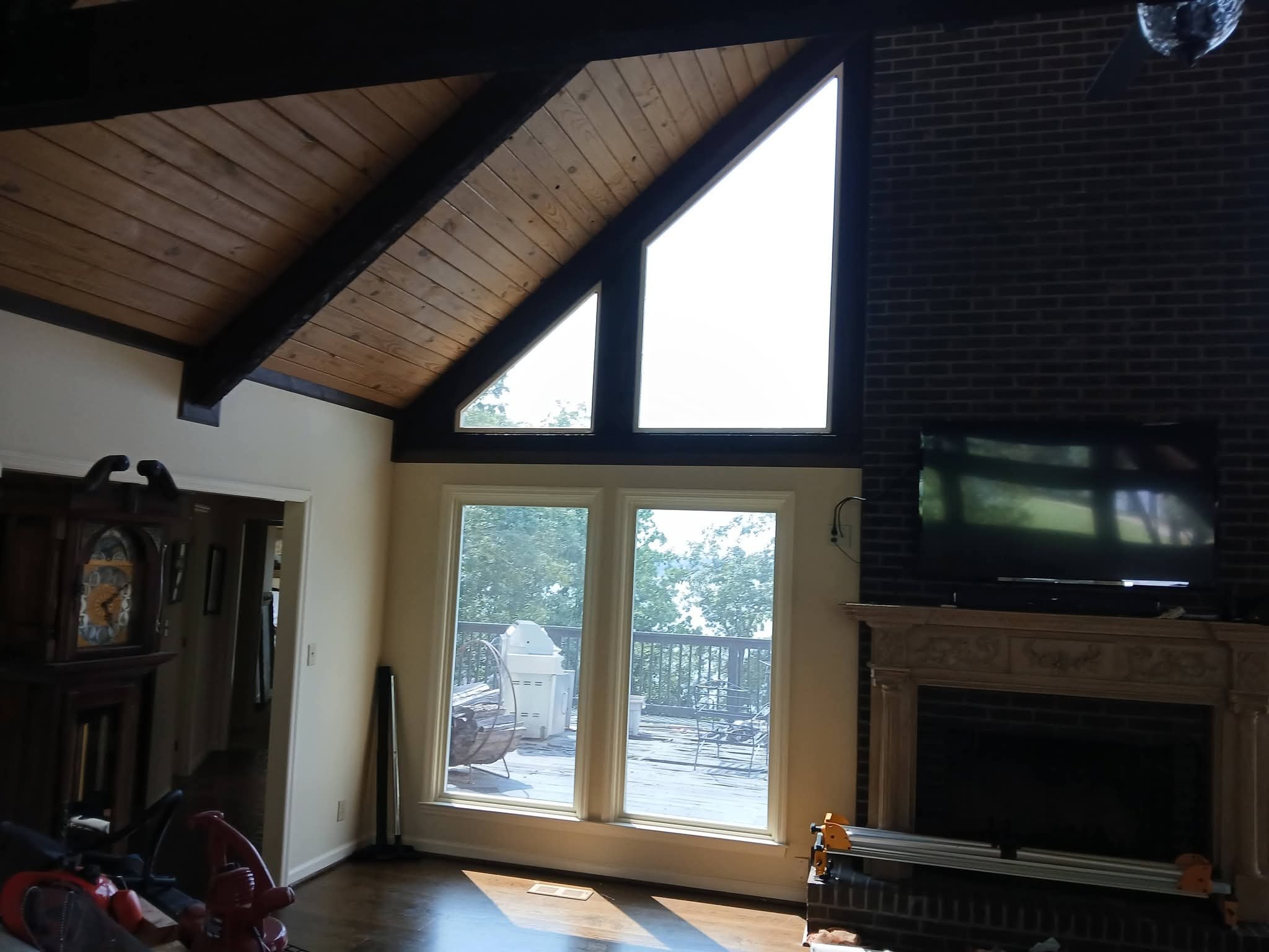 Lake Martin area residence before window film installation, second view